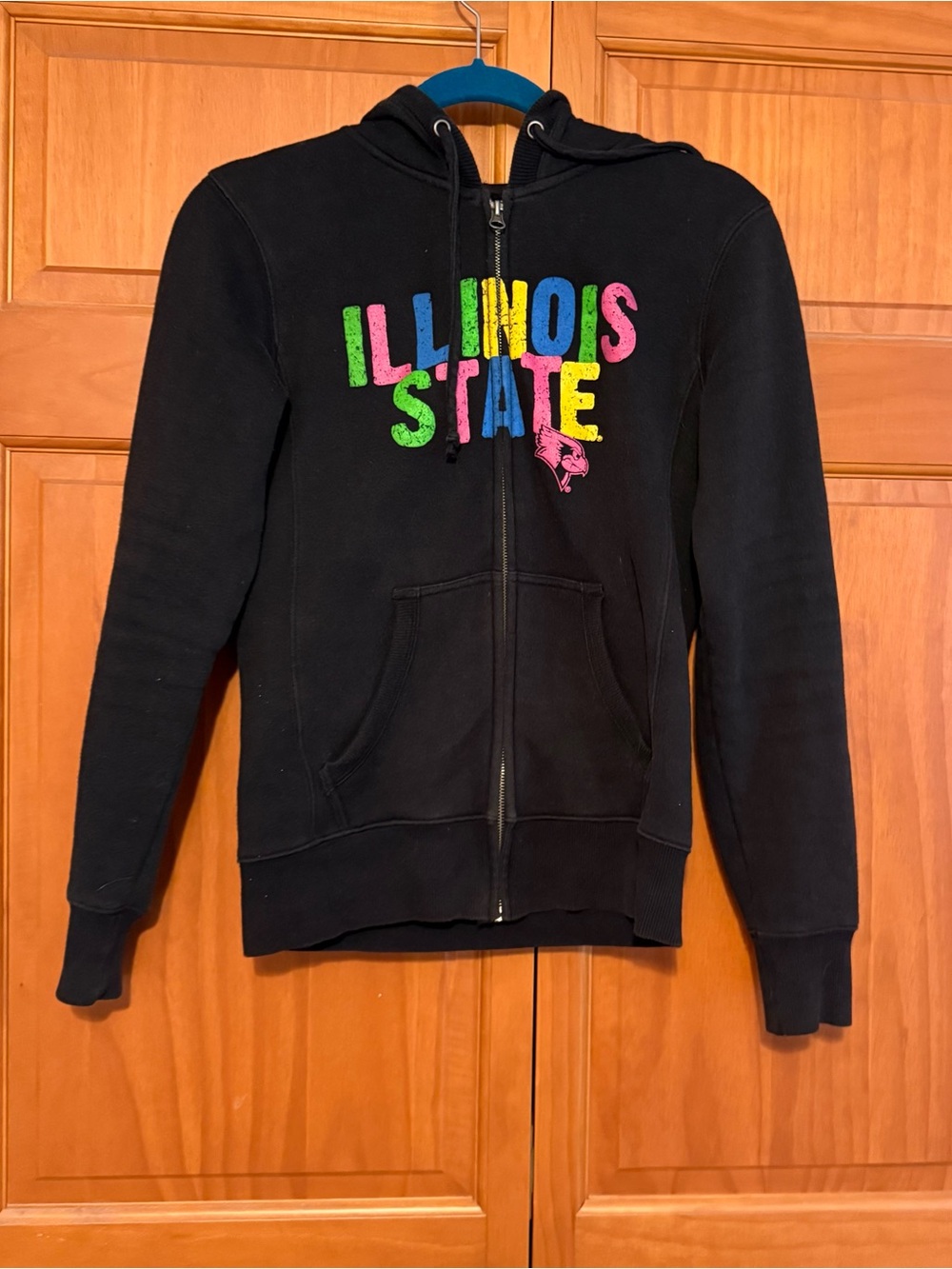Illinois State University Black Zip-Up Hoodie - Multicolor Logo